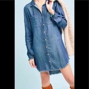 Cloth & Stone Raw Hew Denim Chambray Dress